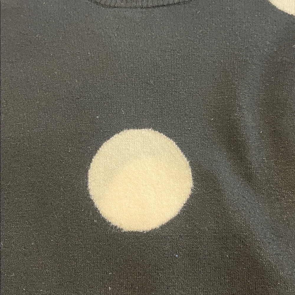 Tahari Black Sweater with White Dots - Picture 4 of 9